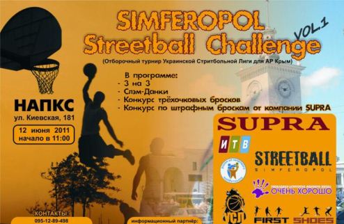 УСЛ-2011. Simferopol Streetball Challenge 2011 12 июня в Симферополе на площадке НАПКС (ул.Киевская 181) состоится очередной турнир в рамках Украинской ...