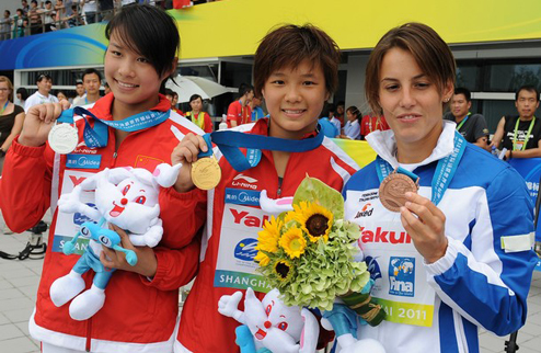 Прыжки в воду. Каньотто разбавляет китайский пьедестал Сегодня девушки разыграли комплект медалей на метровом трамплине.