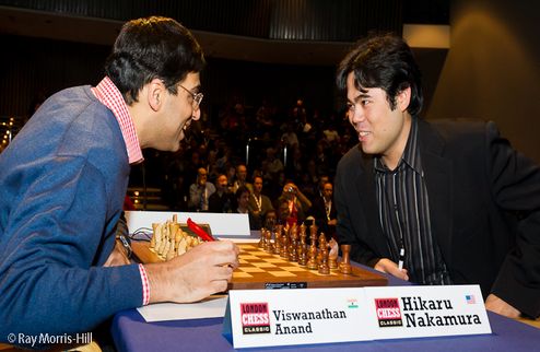 Шахматы. Накамура нанес поражение Ананду Состоялись очередные матчи турнира в Лондоне.