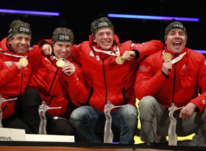 Биатлон. Свендсен: "Счастлив завоевать золото для Норвегии" Участники сборной Норвегии, которая выиграла золото в эстафете, прокомментировали свой успех...