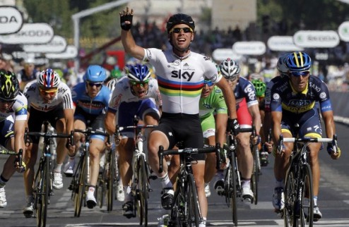 Тур де Франс. Кэвендиш вновь выигрывает на Елисейских Полях  Британец Марк Кэвендиш (Team Sky) в четвертый раз подряд выиграл заключительный этап Тур де...