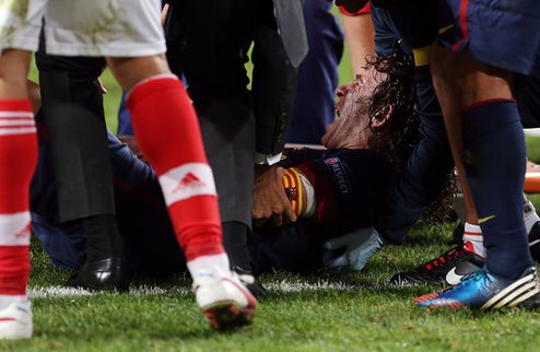Пуйоль помещен в больницу Капитан Барселоны получил довольно жуткую травму в выездном матче против Бенфики.