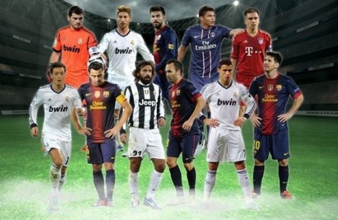 Сборная года от УЕФА Европейский футбольный союз представил свою сборную 2012 года.