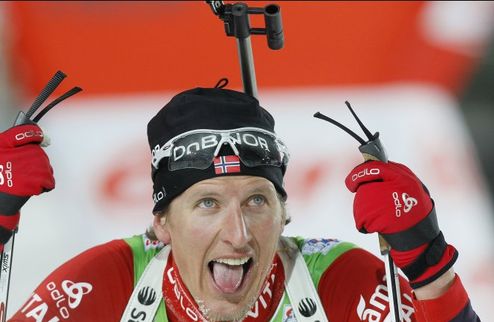 Биатлон. Бергер выиграл спринт на чемпионате Норвегии Ларс Бергер завоевал звание чемпиона страны.