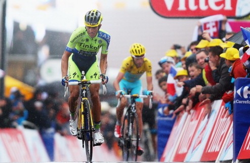 Контадор: "Удивлен, что Нибали был так близко" Альберто Контадор (Tinkoff-Saxo) пытался атаковать на восьмом этапе, но в итоге отыграл у Винченцо Нибали...