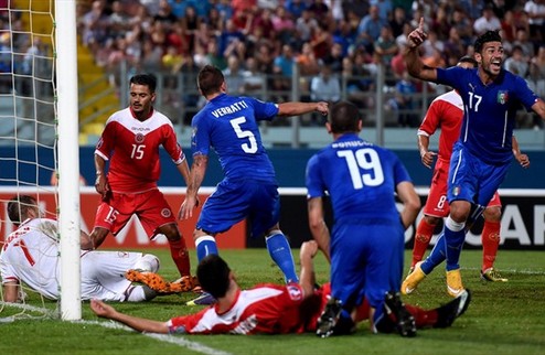 Италия одолела Мальту, Хорватия разбила Азербайджан Скуадра Адзурра выиграла матч третьего тура отбора на Евро-2016.
