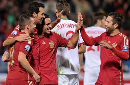 Испания сильнее Беларуси, Словакия — Македонии В группе C отбора на Евро-2016, где также играет Украина, состоялись другие матчи четвертого тура.