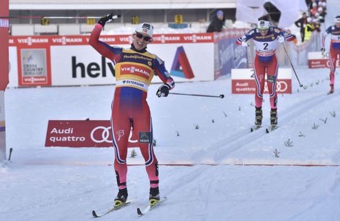 Лыжные гонки. Бьорген выигрывает спринт с Эстерсунде Марит Бьорген одержала викторию в классическом спринте на этапе Кубка мира в Швеции.