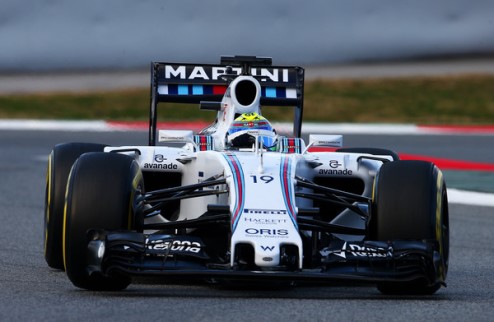 Формула-1. Масса куражится в первый день тестов Бразильский пилот Уильямса показал лучшее время, а также проехал больше ста кругов за день.