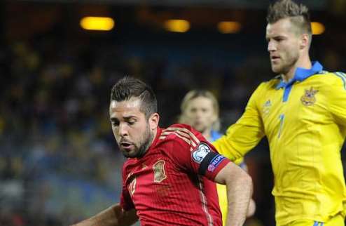 После Украины Испания потеряла Альбу Фланговый защитник с травмой вернулся в расположение Барселоны.
