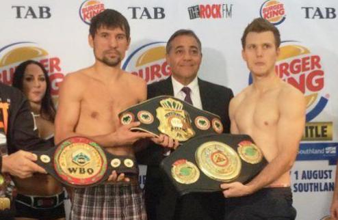 Плотников и Хорн показали одинаковый вес Украинский и австралийский боксер завтра выйдут в ринг в Новой Зеландии и оспорят несколько второстепенных титу...