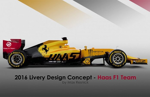 Формула-1. Болид Хаас может иметь желтую раскраску Команда Хаас, скорее всего, будет использовать желтую ливрею машины в дебютном сезоне в Формуле-1.