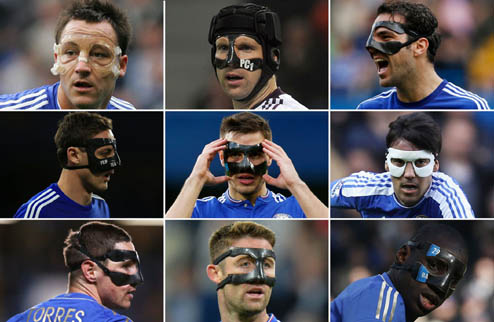 В Англии идет охота на лица игроков Челси? ФОТО Футболисты лондонского клуба чаще других в АПЛ играют в масках Зорро.