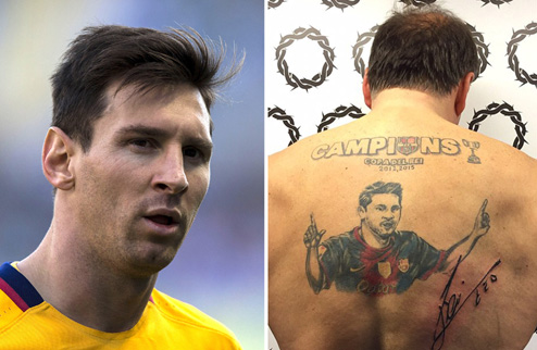 Фанат вытатуировал на спине автограф Лео Месси. ФОТО Нападающий Барселоны и не предполагал, как распорядится его автографом поклонник...